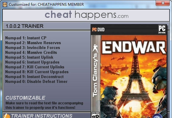 汤姆克兰西终结战争十项修改器 v3.4 汤姆克兰西终结战争十项修改器 v3.4
