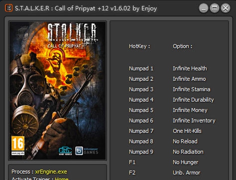潜行者晴空十二项修改器 v3.6 潜行者晴空十二项修改器 v3.6