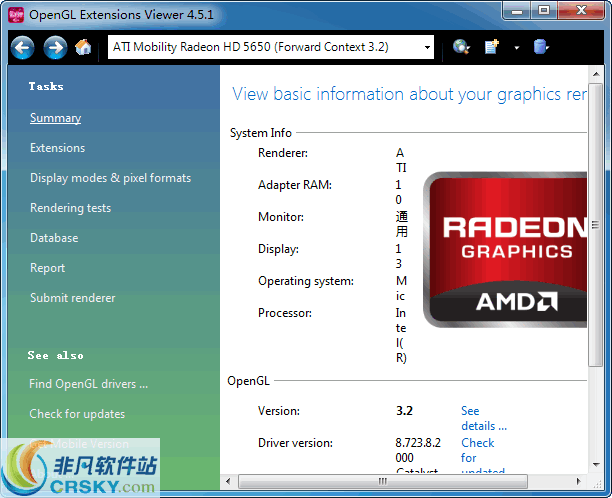 OpenGL Extension Viewer v4.5.2 Build 36.0.0.7 OpenGL Extension Viewer v4.5.2 Build 36.0.0.7