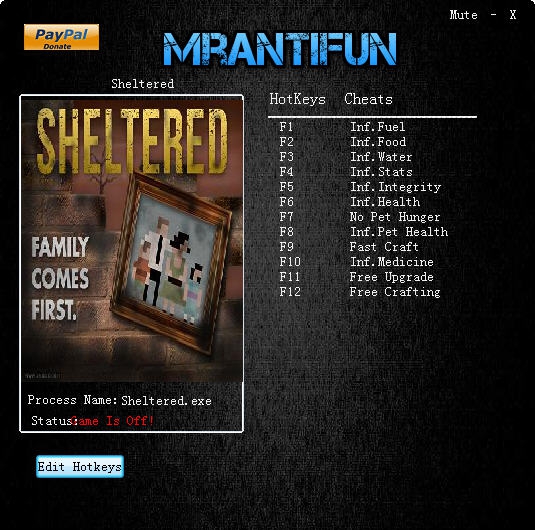 庇护所十二项修改器 v1.11 庇护所十二项修改器 v1.11