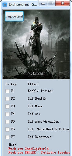 耻辱年度版四项修改器 v3.6 耻辱年度版四项修改器 v3.6