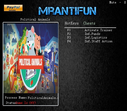 政治动物三项修改器 v3.4 政治动物三项修改器 v3.4