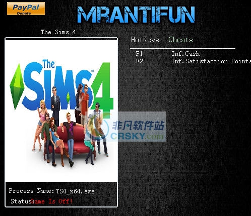 模拟人生4两项修改器 v3.5 模拟人生4两项修改器 v3.5