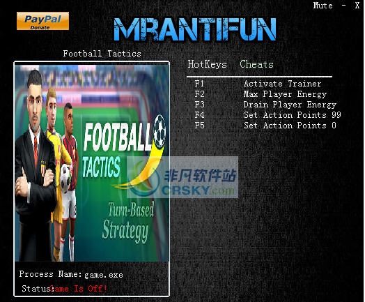 足球战术大师四项修改器 v3.5 足球战术大师四项修改器 v3.5