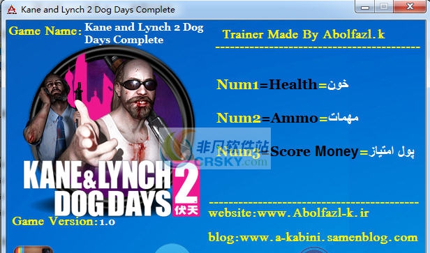 凯恩与林奇2伏天三项修改器 v3.6 凯恩与林奇2伏天三项修改器 v3.6