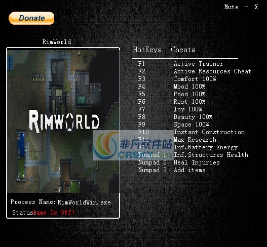 环世界a16十五项修改器 v0.16.9 环世界a16十五项修改器 v0.16.9