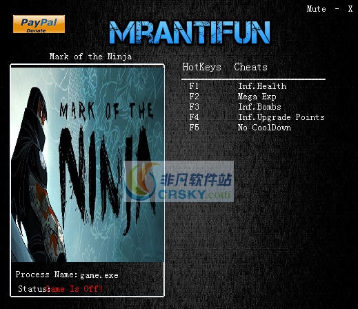 忍者印记五项修改器 v3.6 忍者印记五项修改器 v3.6