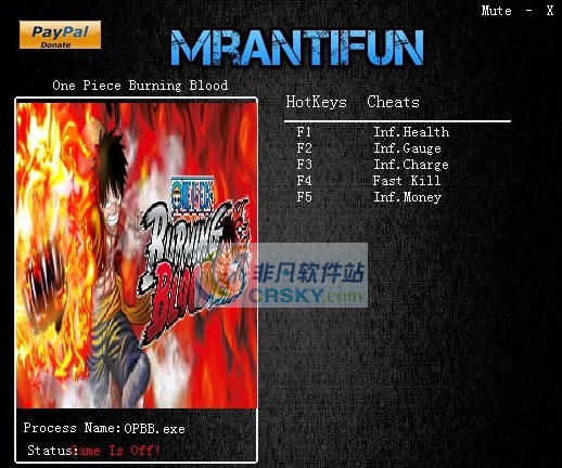 海贼王燃血五项修改器 v3.5 海贼王燃血五项修改器 v3.5