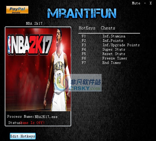 NBA2K17七项修改器 v1.13 NBA2K17七项修改器 v1.13
