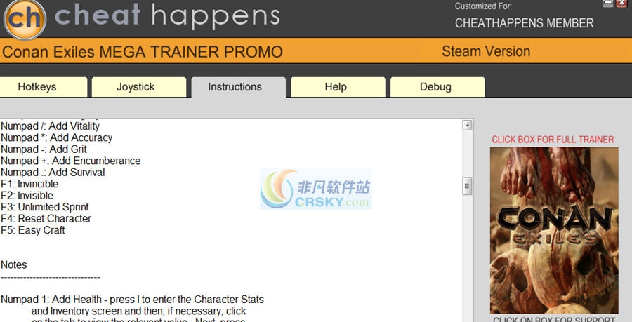 流放者柯南二十项修改器 v3.9 流放者柯南二十项修改器 v3.9