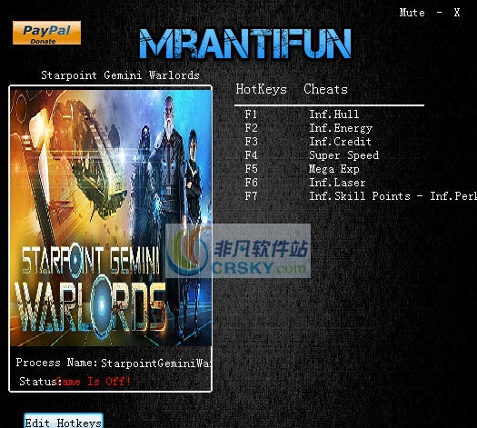 双子星座军阀八项修改器 v1.10 双子星座军阀八项修改器 v1.10