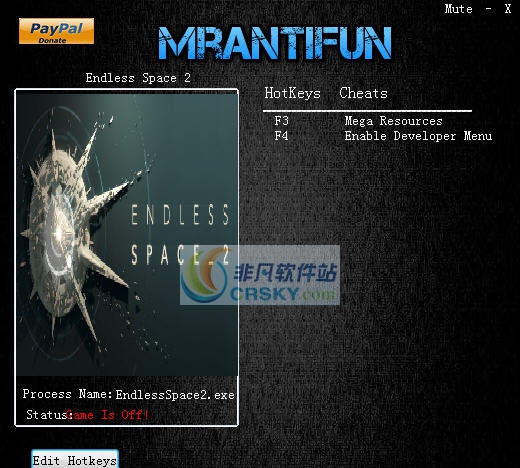 无尽太空2两项修改器 v3.7 无尽太空2两项修改器 v3.7