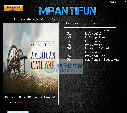 终极将军内战八项修改器 v3.5 终极将军内战八项修改器 v3.5