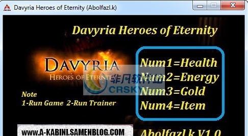 戴维利亚永恒的英雄四项修改器 v3.3