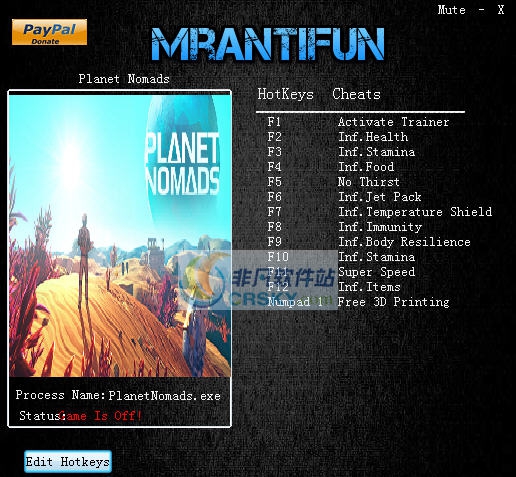 星球流浪者十二项修改器 v2.5 星球流浪者十二项修改器 v2.5