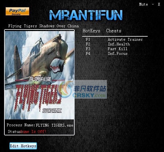飞虎队空战中国三项修改器 v3.6 飞虎队空战中国三项修改器 v3.6
