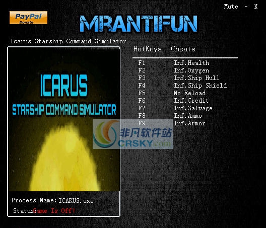 伊卡洛斯飞船指挥模拟九项修改器 v3.4 伊卡洛斯飞船指挥模拟九项修改器 v3.4