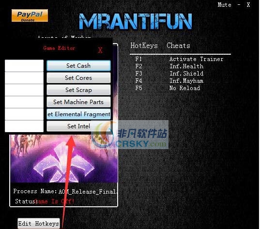 混乱特工九项修改器 v3.4 混乱特工九项修改器 v3.4