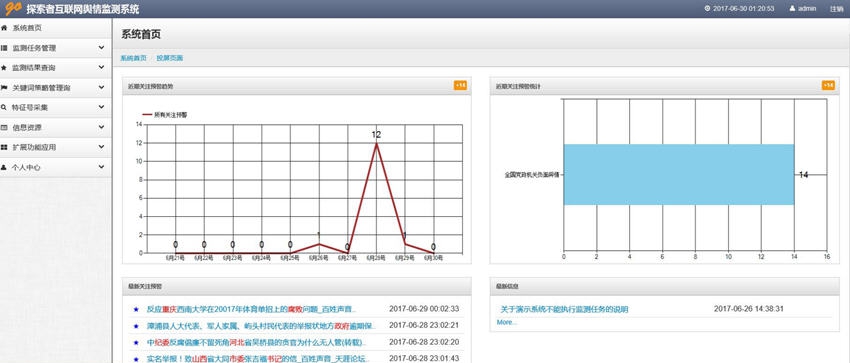 探索者互联网舆情监测系统 v2.0.6