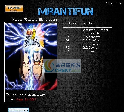 火影忍者究极忍者风暴六项修改器 v3.5 火影忍者究极忍者风暴六项修改器 v3.5