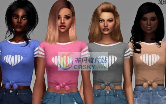 模拟人生4条纹心心短T恤衫MOD v2.6 模拟人生4条纹心心短T恤衫MOD v2.6