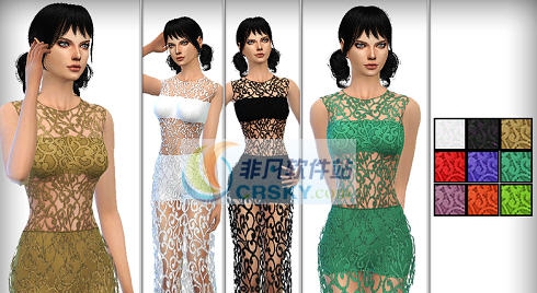 模拟人生4性感镂空勾花超长连衣裙MOD v2.4 模拟人生4性感镂空勾花超长连衣裙MOD v2.4