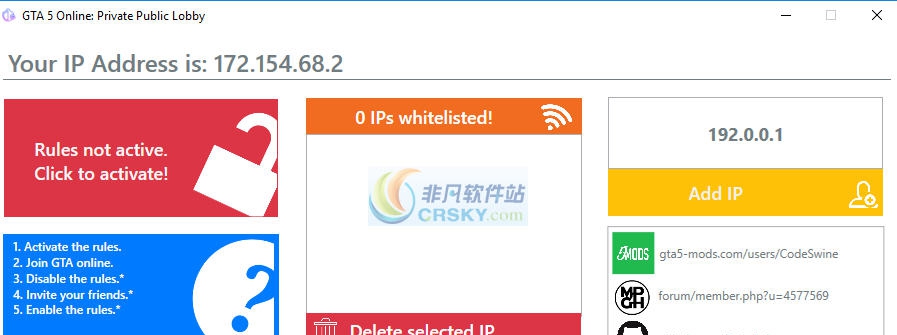 GTA5线上模式私人公共战局工具 v3.6 GTA5线上模式私人公共战局工具 v3.6