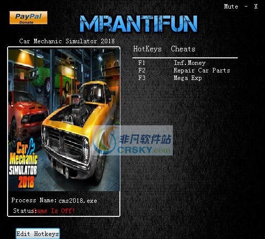 汽车修理工2018三项修改器 v3.5 汽车修理工2018三项修改器 v3.5