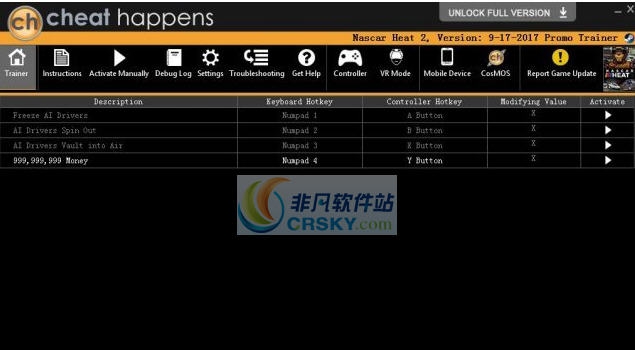热力纳斯卡2四项修改器 v3.4 热力纳斯卡2四项修改器 v3.4