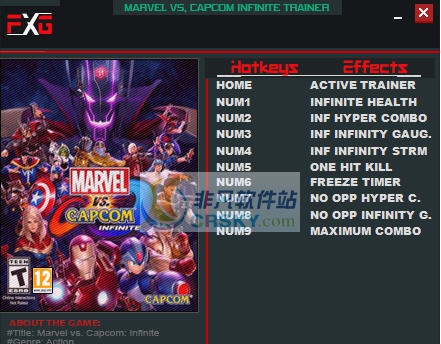 漫画英雄VS卡普空无限九项修改器 v3.5 漫画英雄VS卡普空无限九项修改器 v3.5