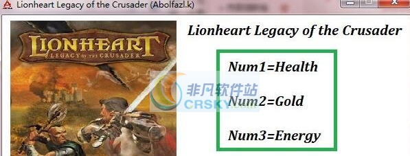 狮心王十字军的遗产三项修改器 v3.4 狮心王十字军的遗产三项修改器 v3.4
