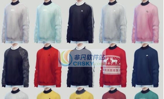 模拟人生4十五色男士潮流长袖上衣MOD v1.36 模拟人生4十五色男士潮流长袖上衣MOD v1.36