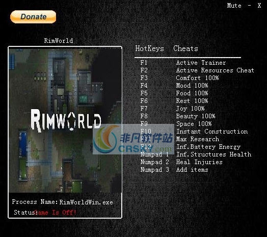环世界A18十三项修改器 v3.5 环世界A18十三项修改器 v3.5