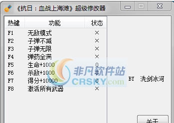 抗日血战上海滩八项修改器 v3.6 抗日血战上海滩八项修改器 v3.6