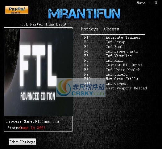 FTL超越光速十一项修改器 v3.9