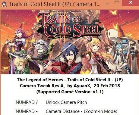 英雄传说闪之轨迹2自由观察人物视角解锁工具 v2.6