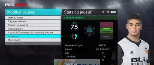 实况足球2018瓦伦西亚中场佩雷拉面部补丁 v2.5 实况足球2018瓦伦西亚中场佩雷拉面部补丁 v2.5