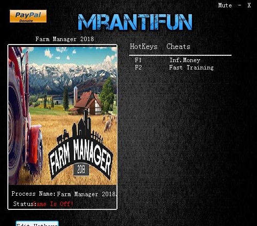 农场经理2018无限金钱即时培养修改器 v3.3 农场经理2018无限金钱即时培养修改器 v3.3