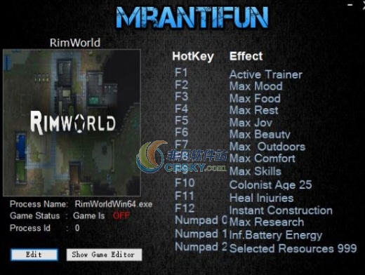 环世界B19十四项修改器 v1.0.2062 环世界B19十四项修改器 v1.0.2062