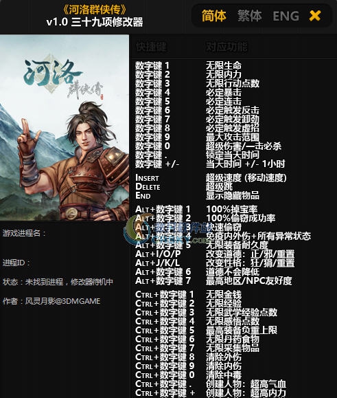 河洛群侠传四十二项修改器 v3.3 河洛群侠传四十二项修改器 v3.3