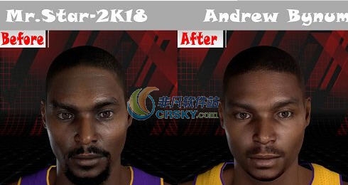 NBA2K18安德鲁拜纳姆身形面补MOD v2.8 NBA2K18安德鲁拜纳姆身形面补MOD v2.8