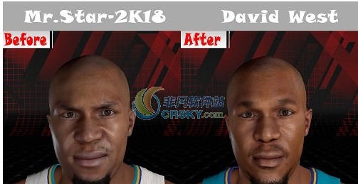 NBA2K18大卫韦斯特身形面补MOD v2.4 NBA2K18大卫韦斯特身形面补MOD v2.4