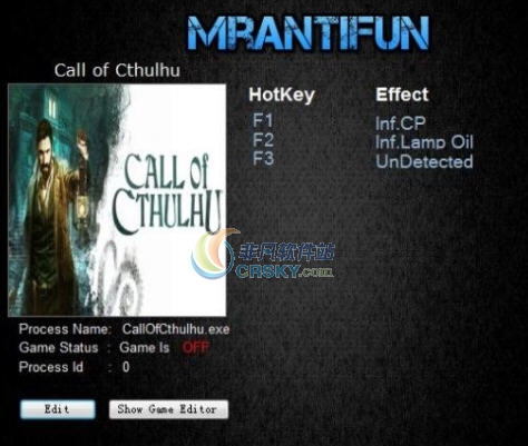 克苏鲁的呼唤三项修改器 v3.5 克苏鲁的呼唤三项修改器 v3.5