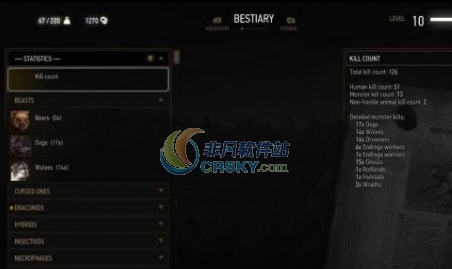 巫师3狂猎击杀数量统计MOD v2.4 巫师3狂猎击杀数量统计MOD v2.4