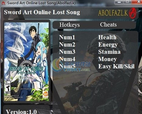 刀剑神域失落之歌五项修改器 Abolfazlv1.4