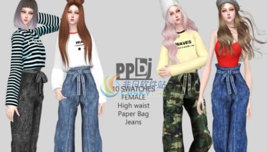 模拟人生4高腰纸袋牛仔裤MOD v2.6 模拟人生4高腰纸袋牛仔裤MOD v2.6
