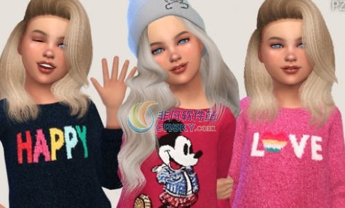 模拟人生4女童冬季卡通毛衣MOD v2.5