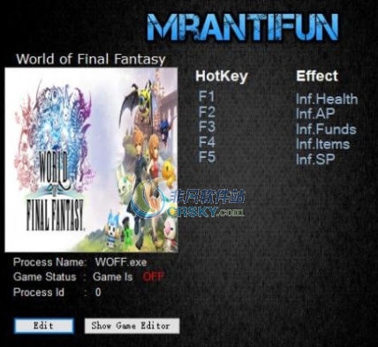 最终幻想世界五项修改器 v3.5 最终幻想世界五项修改器 v3.5