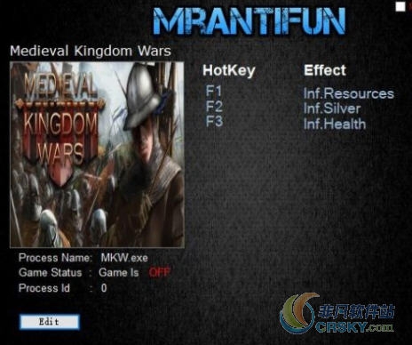 中世纪王国战争三项修改器 v3.5 中世纪王国战争三项修改器 v3.5