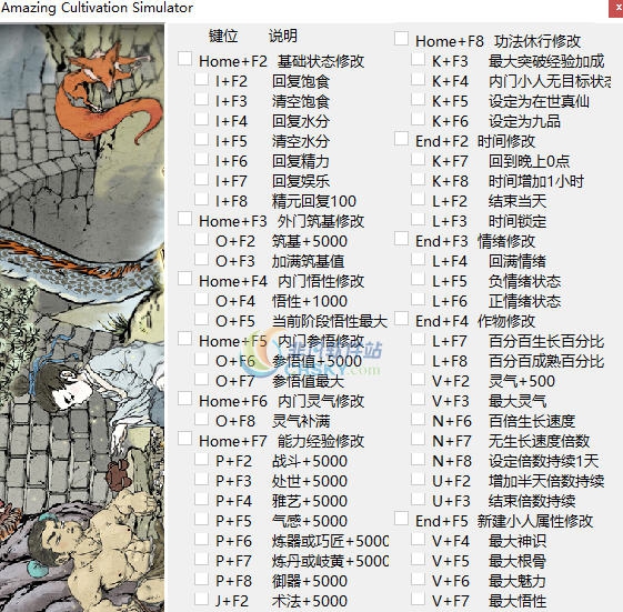 了不起的修仙模拟器五十九项修改器 v0.9492 了不起的修仙模拟器五十九项修改器 v0.9492